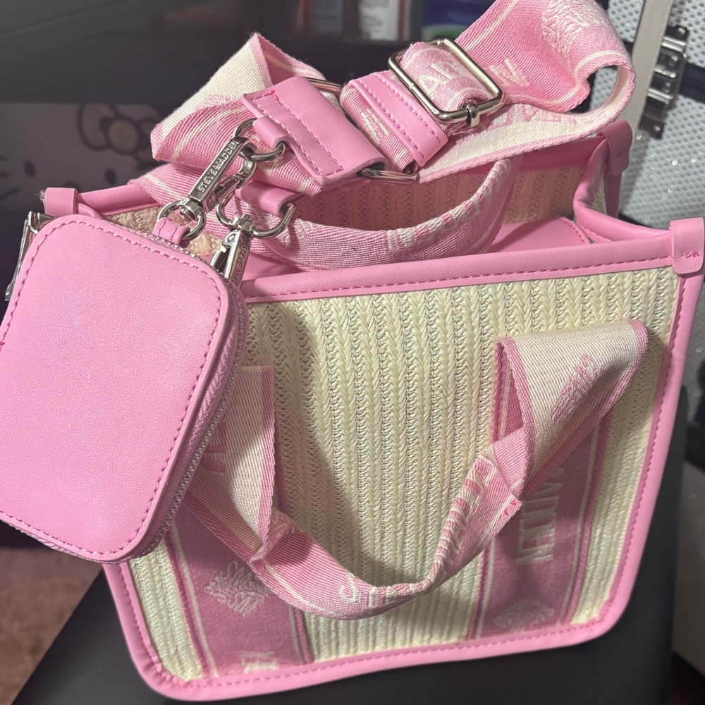 Steve Madden Pink and Cream Women's Bag